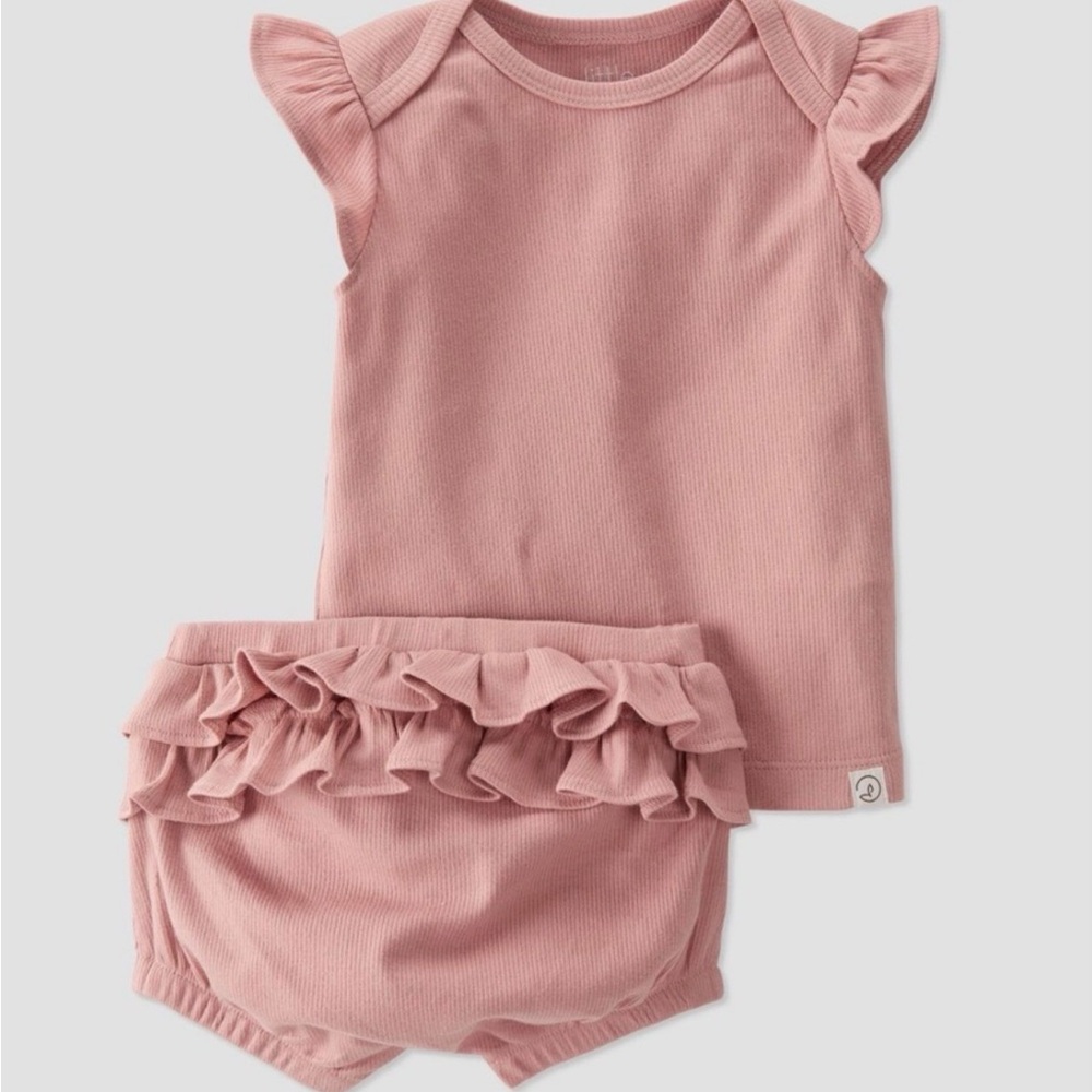 Little Planet Pink Ruffled Diaper Cover Set